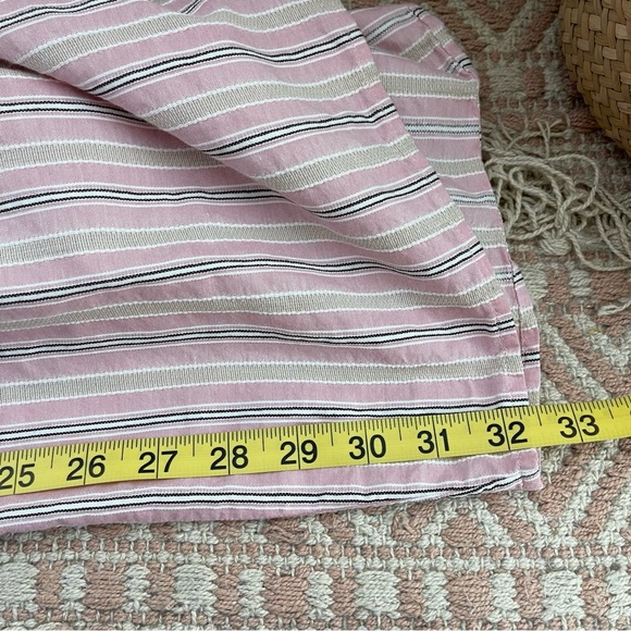 J.Crew Pink Striped Bow Tie Long Sleeve Cotton Poplin Dress M-L Cottage Vintage - Picture 16 of 16